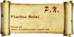 Plachta Noémi névjegykártya